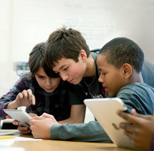 Three Boys with an iPad